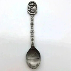 Vintage Virginia Old Dominion Souvenir Engraved Spoon Pewter Kitschy Cool!!